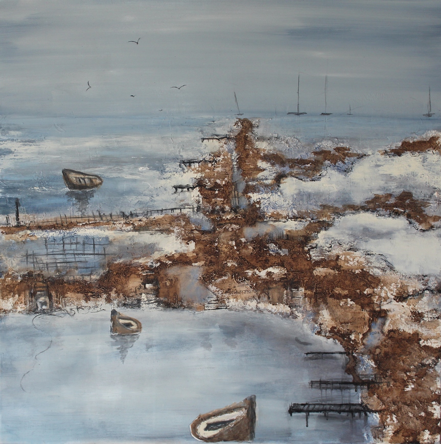 respiration marine
figuratif contemporain
Peinture de Patrick de Zell artiste peintre basé aux Sables d'olonne
Technique mixte, enduits , collages, acrylique
Village - rivage - chantier- paysage industrielle - marée basse - Bretagne- port - Habiter les lieux - Littoral atlantique - marine- bord de mer - Patrick de Zell