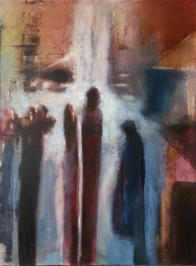 dilemme
passage
Peinture de Patrick de Zell basé aux Sables d'Olonne - Vendée
Figuratif contemporain
technique mixte - enduits - collages - acrylique
Personnage féminin - femme - homme